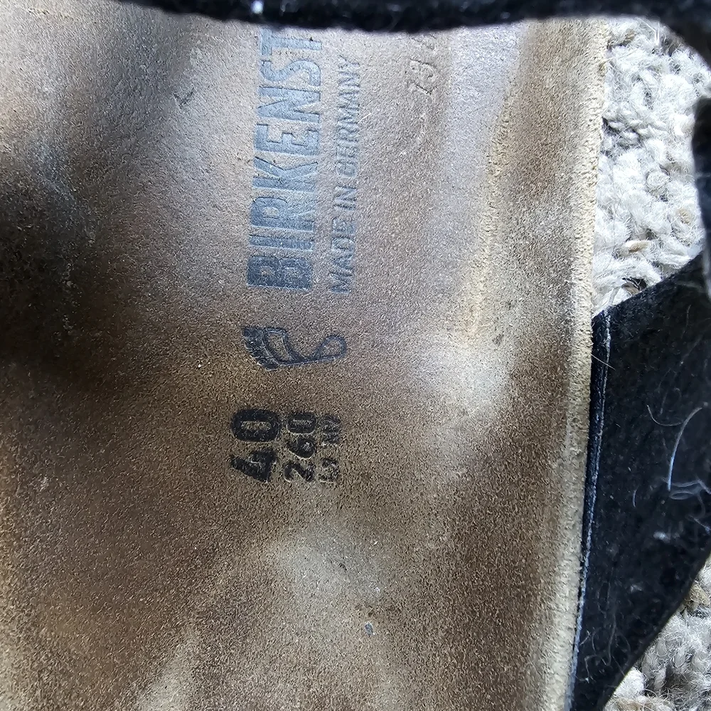 Birkenstock Gizeh Birko-Flor Black Leather‎ Sandals with Buckle Sz M 7 L 9